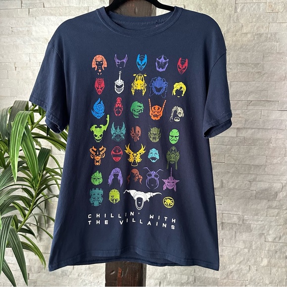 Power Ranger Tops - POWER RANGERS “Chillin’ with The Villians” Cotton Tee Shirt Size M